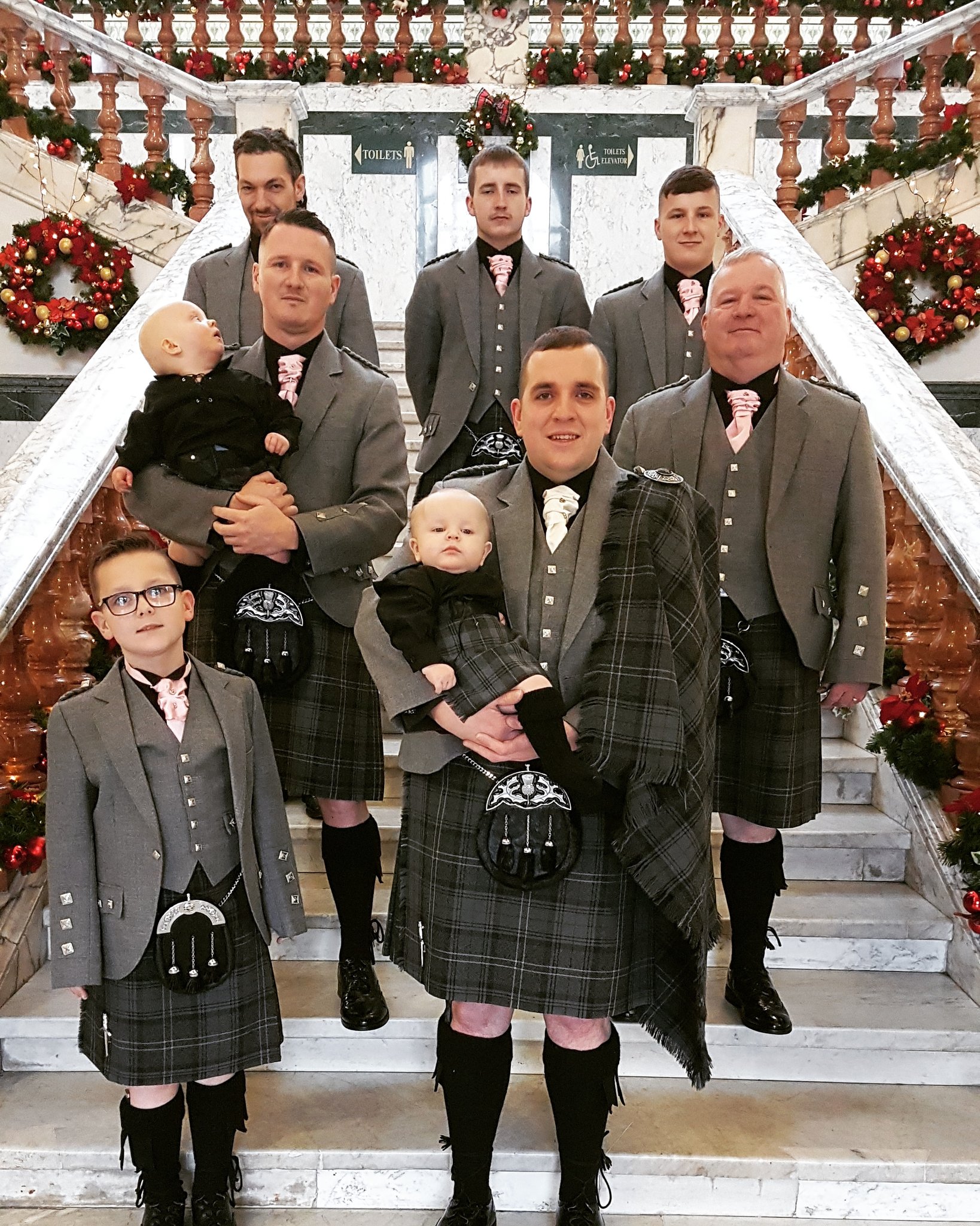 Grey and pink kilt sales