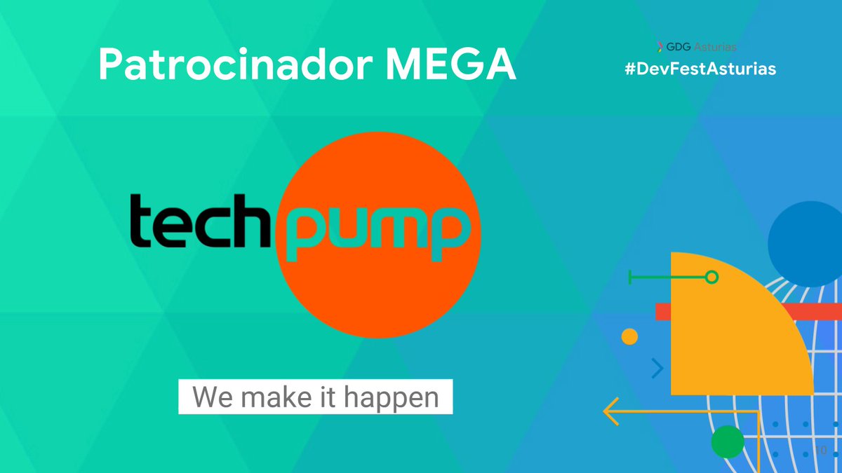Gracias al apoyo de empresas como <a href="/TechpumpMedia/">Techpump</a> podemos hacer eventos como el #DevFestAsturias. ¡Tenemos que presumir más de empresas tech asturianas! ☺️👏🏻