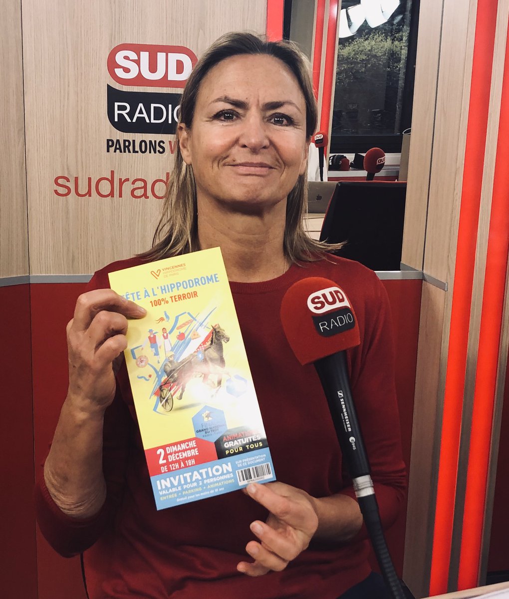 Écoutez en direct l’interview d’Aude Missoffe qui vient nous présenter la finale du grand national du Trot dimanche où <a href="/SudRadio/">Sud Radio</a> est partenaire ! Rendez-vous à l’Hippodrome de #Vincennes 🐎 #SudRadioMatin