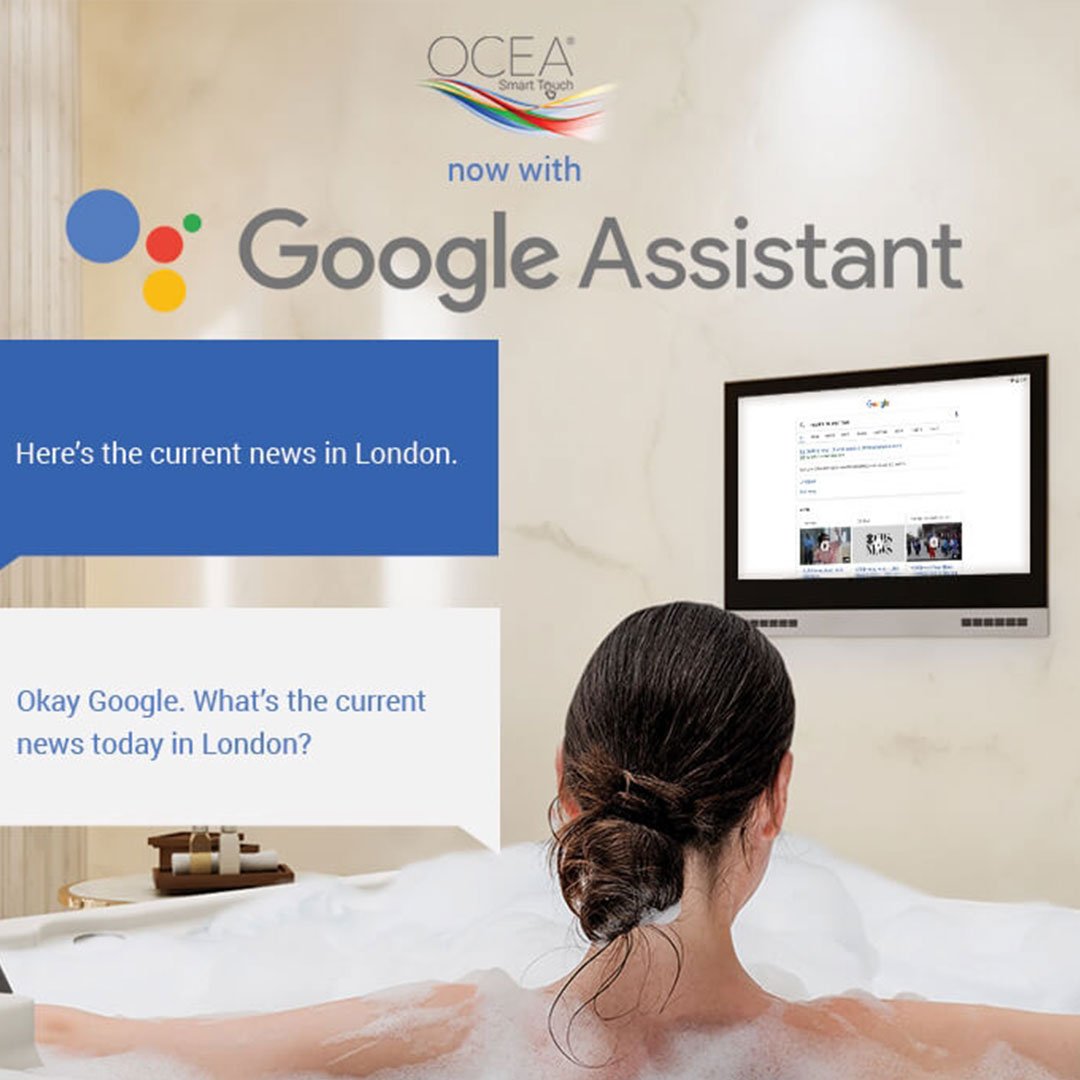 Ocea now comes standard with Google Assistant Voice Control. You can talk to your Ocea Bathroom TV and get answers, start apps and enjoy your bath time better than ever before.
#LuxuriousBathroom #GoogleAssistant  #Alexa #AlexaVoiceControl #OkayGoogle 
bit.ly/2SegKUn