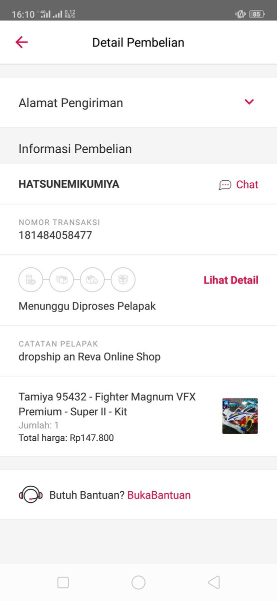 budi_soe's tweet photo. @BukaBantuan hai kak, minta tolong batalin transaksi 181484058477 segera karena saya mau proses lagi. Makasih kak. https://t.co/HvfTh1mpCL