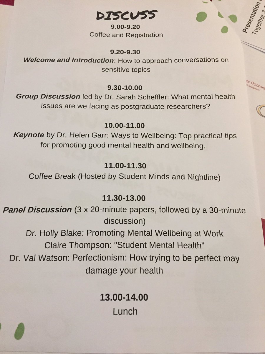 MatildeAliffi's tweet image. The Mental Health &amp;amp; Wellbeing Postgraduate Workshop is about to start! #mentalhealth #PhDstudy