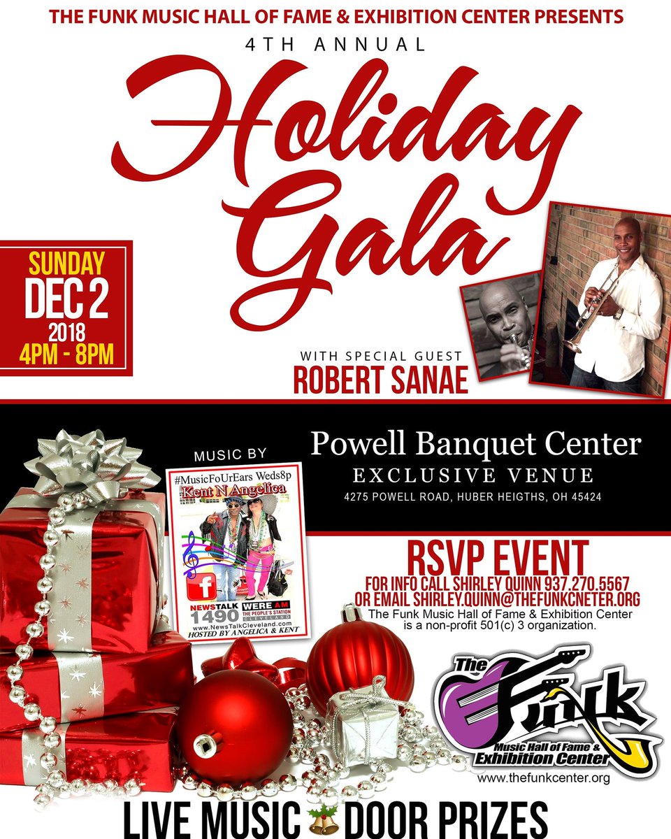 TheFunkCenter's tweet photo. We hope to see you on this coming Sunday, December 2, 2018 at our Holiday Gala, Please RSVP! https://t.co/eFR31myuj0