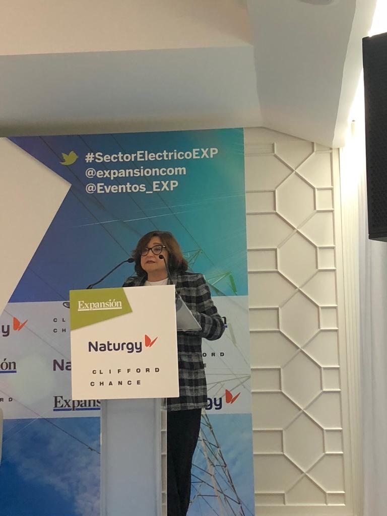 aelec_es's tweet photo. “Invertir en digitalizar la #RedDistribución es obligado para integrar recursos, nuevos participantes y ofrecer soluciones al consumidor”, afirma Marina Serrano, presidenta de @aelec_es en #SectorElectricoEXP @expansioncom @Eventos_EXP https://t.co/ZLfSfWGG62
