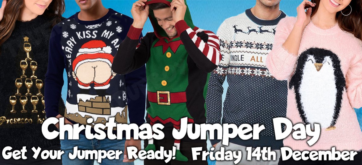 Friday 14th December - Remember The Date!
Christmas Jumper Day!
 
Get your jumper ready for the festive fun!
 
Funny... Cute... Rude.. We have them all at trueboyclothing.co.uk
 
🎈SALE now on 🎈
#Sale #Christmas #Xmas #ChristmasJumperDay