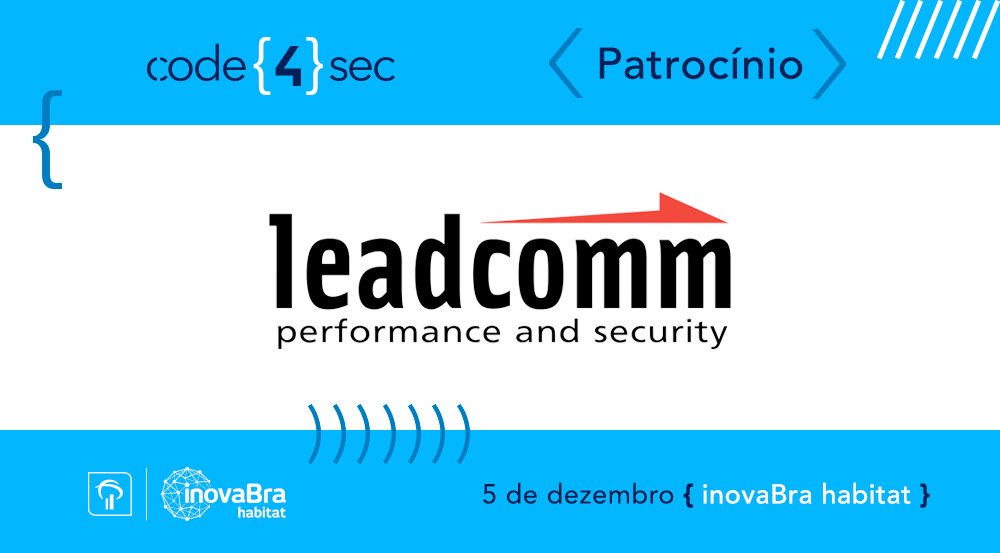 Code4SecBR's tweet image. A @Leadcomm acredita no #Code4Sec e você deveria conhecer mais sobre o novo evento de #AppSec do país bit.ly/2JWBtbR