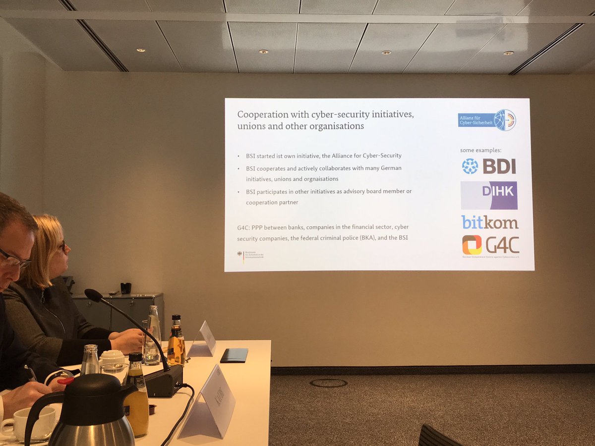 Bitkom_Security's tweet photo. @BSI_Presse Präsident @ArneSchoenbohm stellt seinem israelischen Kollegen #YigalUnna des #INCD die @CyberAllianz vor. Auch @Bitkom ist hier ein starker Partner. @Der_BDI @WachterBDI @IsraelinGermany https://t.co/GEV5vdso9x