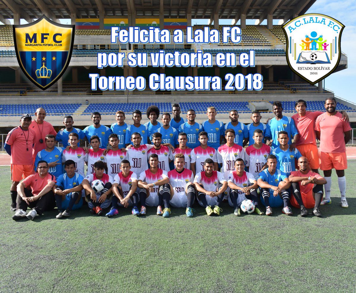 MargaritaFC_'s tweet photo. #InstitucionalMFC
@MargaritaFC_ felicita a @LalaFutbolClub
por su victoria en #TC2018
para ascender a 1⃣era División🏆
Juntos alcanzamos el 🥇🥈del grupo oriental
y llegamos a la gran final💪🙏😇
Logros históricos para el fútbol⚽️
Experiencia y motivación para seguir adelante✌️ https://t.co/ViaUzB2P4e