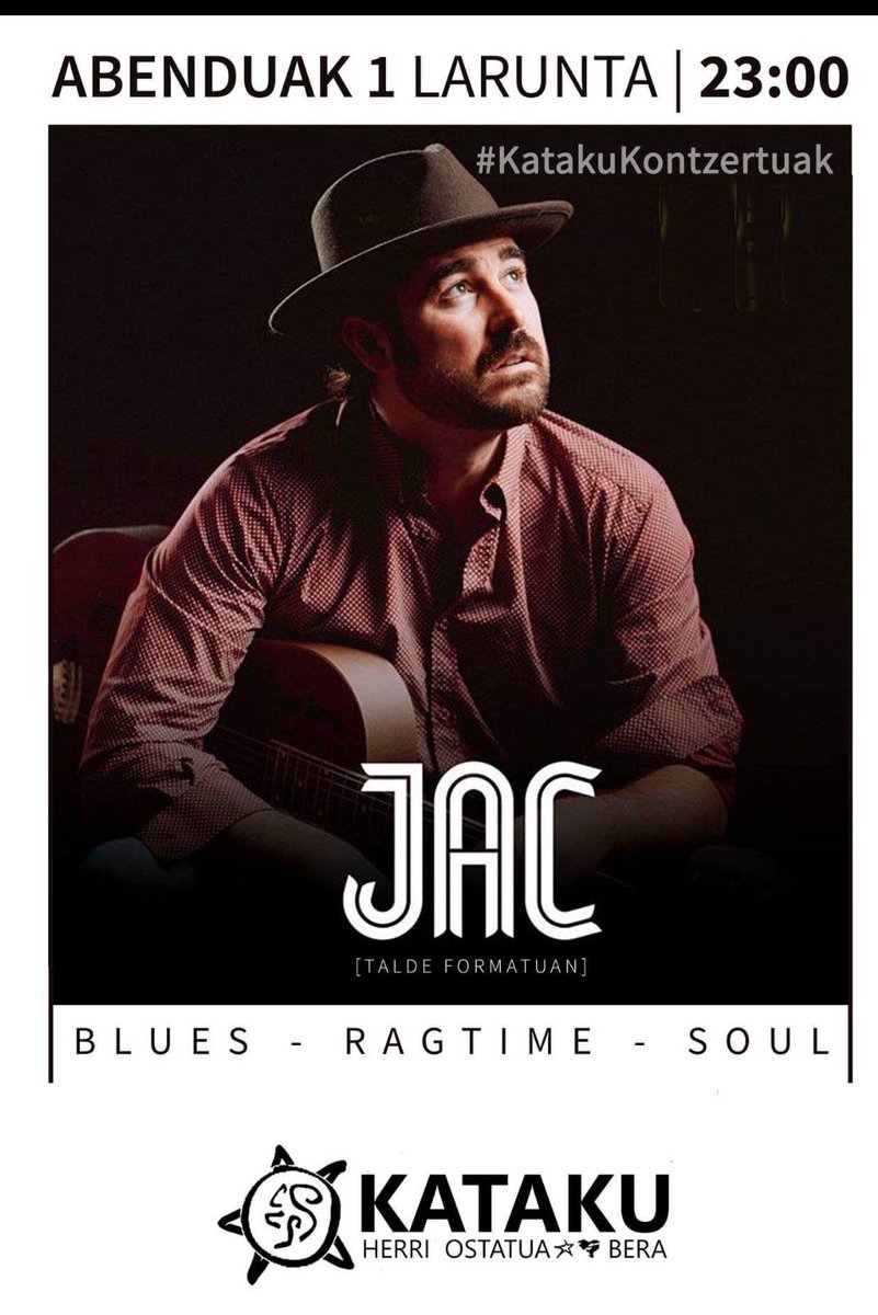 #KatakuKintzertuak
Aste hontan, bi oparaitxo!
Gaur 20:00
AL DOUM &amp; THE FARYDS

Larunta, 23:00
JAC