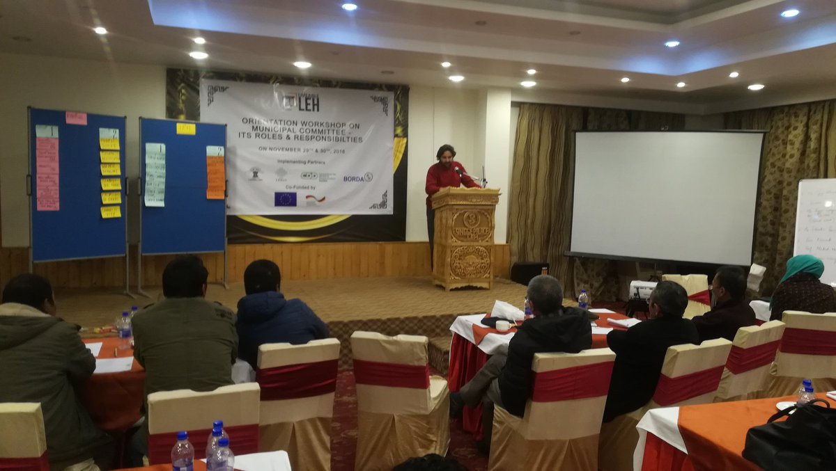 Anirudhha19's tweet photo. Day 1 Session 5 "Role of Elected Representative in development of a town" @tikender facilitating the session. Capacity building exercise of the newly elected Muncipal representatives. @IGSSS @aravindunni23 @evita_das #74thconstitutionalamendment https://t.co/C0BHCH3n98