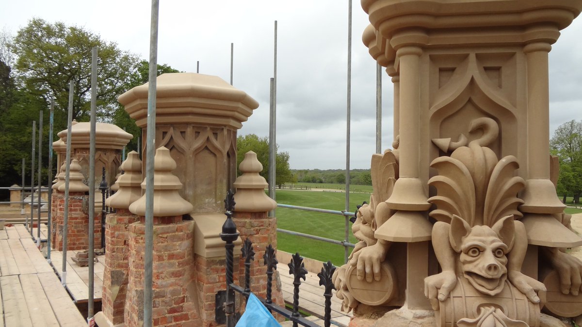 cranbornestone's tweet photo. During installation...The Main Gates at Knebworth House - Phase 4 of works that we have completed, we love the challenge of recreating Knebworth House to its former glory. https://t.co/G7OvjYeLS7