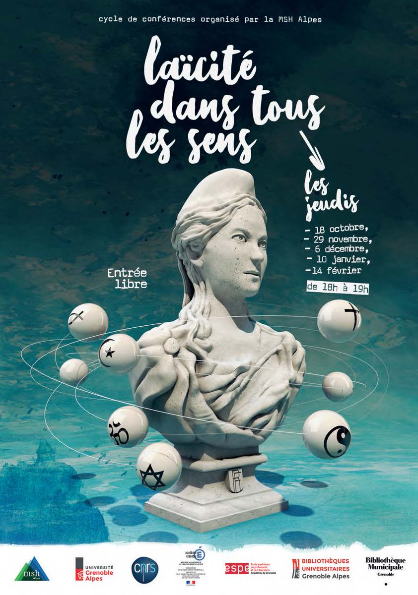 MSH_A's tweet image. [Rappel] RDV à 18h avec J.P. Carlet (agrégé de #philosophie) autour du livre de C. Kintzler "Penser la #laïcité" !
Une rencontre organisée par @MSH_A, @bachler_d, @acgrenoble, ESPE Grenoble, @BUGrenobleAlpes &amp;amp; BM @VilledeGrenoble 
Entrée libre #HumagoraGre
echosciences-grenoble.fr/communautes/hu…