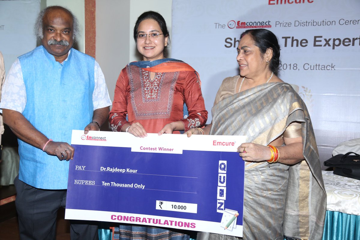 EmcurePharma's tweet photo. We have conducted the EmConnect online quiz award ceremony on the 27th of Nov at Cuttack. Dr. P. C. Mahapatra, a senior gynecologist gave away the prizes to winners.
#EmConnect #OnlineWebinar #OnlineQuiz #Winners #AwardCeremony #Emcure #Cuttack #Pune #India https://t.co/XWZ32rvzFw