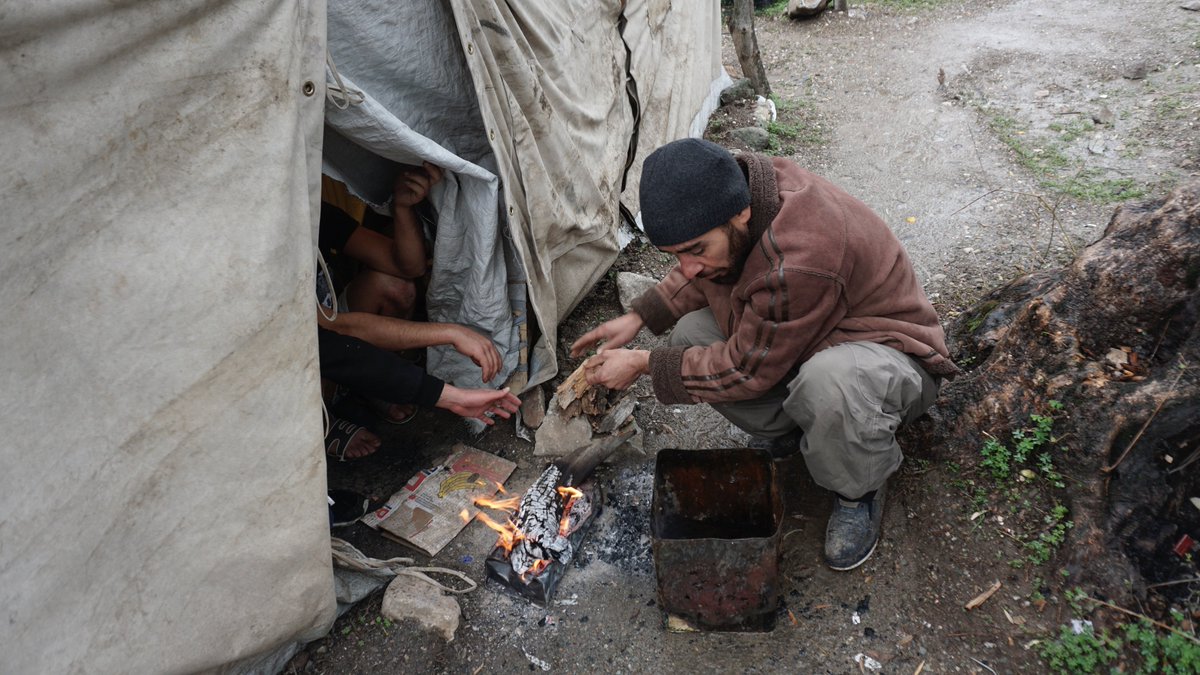 People in the camp of #MoriaRefugeeCamp have not been given any additional blankets, jackets or shoes to protect themselves from the heavy #rainfalls in the last days. #Water has reached the inside of the #tents at the #OliveGrove camp outside of Moria. #Lesvos #WinterIsComing
