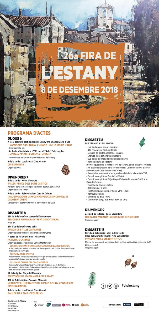 comarcamoianes's tweet photo. Pel pont de la Puríssima, gaudeix del #Moianès. Amb la IV Caminada Oliba @Camioliba el #6des, la Fira de @viulestany el #8des i l'òpera "Sigues molt benvingut" el #9des. https://t.co/ZgIQSoZRNp