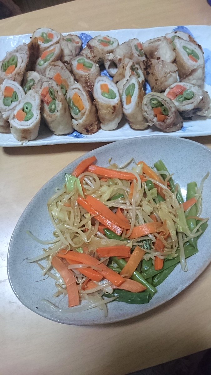 かなモン 今日は初めて彼氏にちゃんとした手料理を作った ᴗ 美味しいって言ってくれたから良かった 沢山 実家に帰っても料理沢山して彼氏に美味しいご飯を作ってあげられるように頑張らないと 今日の夜ご飯はインゲンと人参の肉巻きと