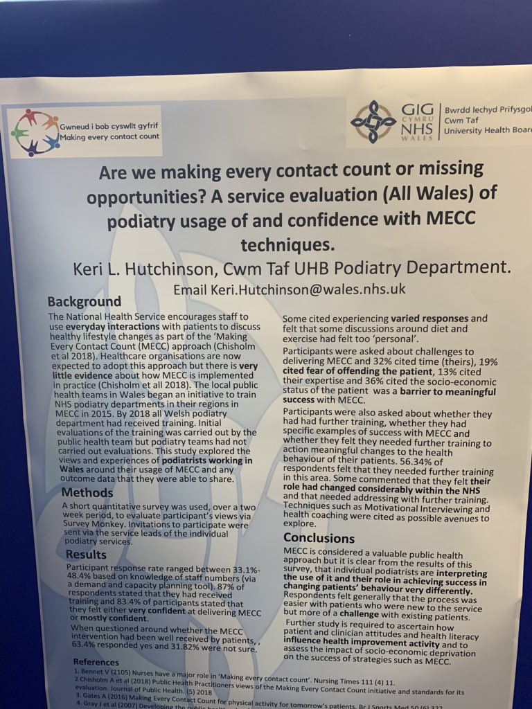 CwmTafPodiatry's tweet image. Great presence by the team in the @CwmTaf_Research conference poster room. Evaluating practice &amp;amp; exploring new ideas. #BeResearchActive &amp;amp; change the conversation! #podiatry #MECC #MSKPodiatry #healthandwellbeing @CwmTaf