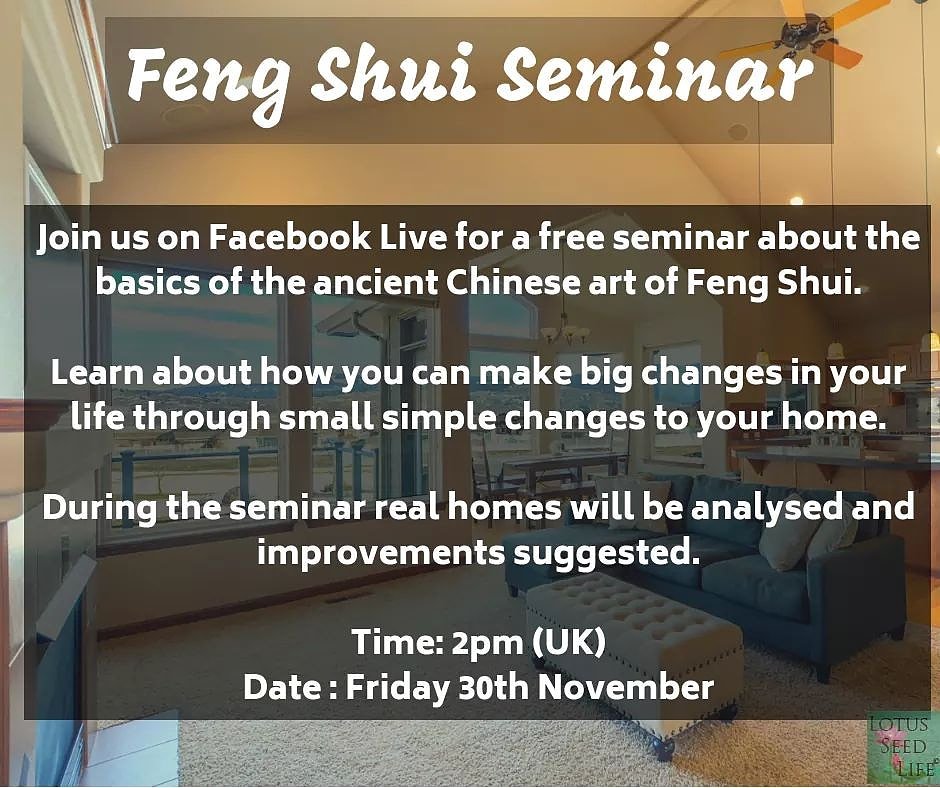 LotusSeed1's tweet photo. Join us tomorrow for our free Feng Shui seminar. Vikki will be telling us about how Feng Shui can be used to get rid of blocks and then analysing real homes. 

#fengshui #seminar #yourlifeyourway #realhomes https://t.co/w8cp5UnZs1