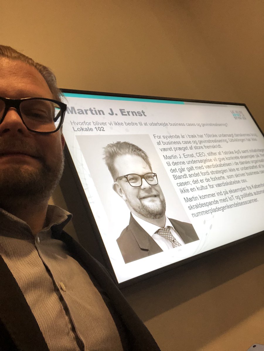 MartinJErnst's tweet photo. Melder klar til at diskutere #businesscase og #gevinstrealisering her på #lds18 #ledelse18 i lokale 102 ... ses vi? https://t.co/UpDHYenKgT
