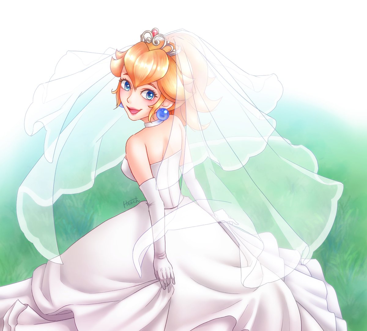 ひーち ピーチ姫 通常ドレスとマリオオデッセイのウェディングドレスで描いてみました ピーチ姫 Princesspeach