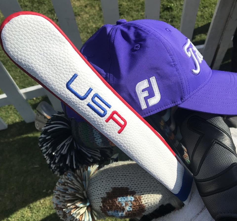 MachiGolf's tweet photo. Hello world! Yes, this one is also @machigolf #GolfwithStyle 😉. Thanks all the 🇺🇸 players using our aling stick covers . #golf #usa 🔵🔴 https://t.co/zM0GrD9OOF