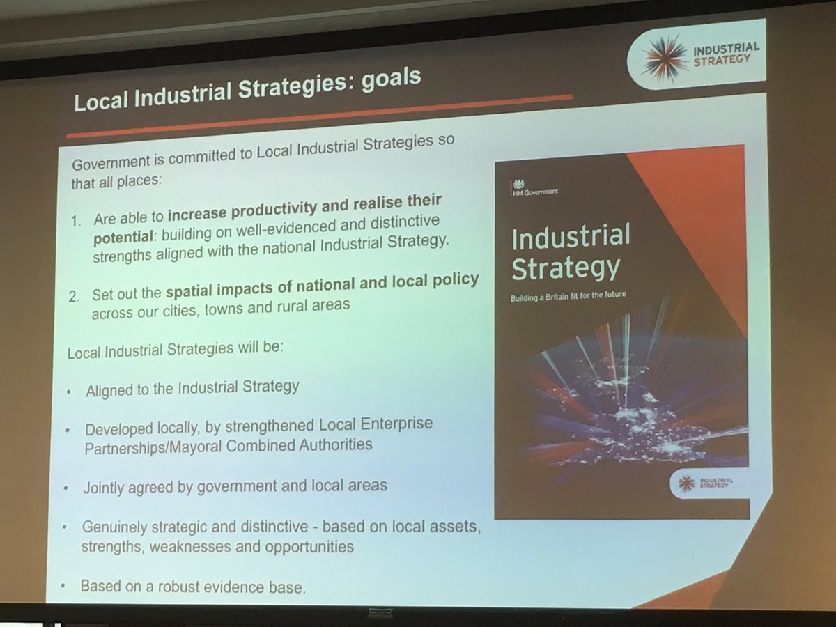 paultoben's tweet photo. #smartspec 2018 Conference and Will Lord (MHCLG and BEIS) talking about the National agenda and the evidence for Local Industrial Strategies https://t.co/2XPM21Zr2Y