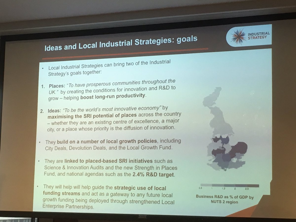 paultoben's tweet photo. #smartspec 2018 Conference and Will Lord (MHCLG and BEIS) talking about the National agenda and the evidence for Local Industrial Strategies https://t.co/2XPM21Zr2Y