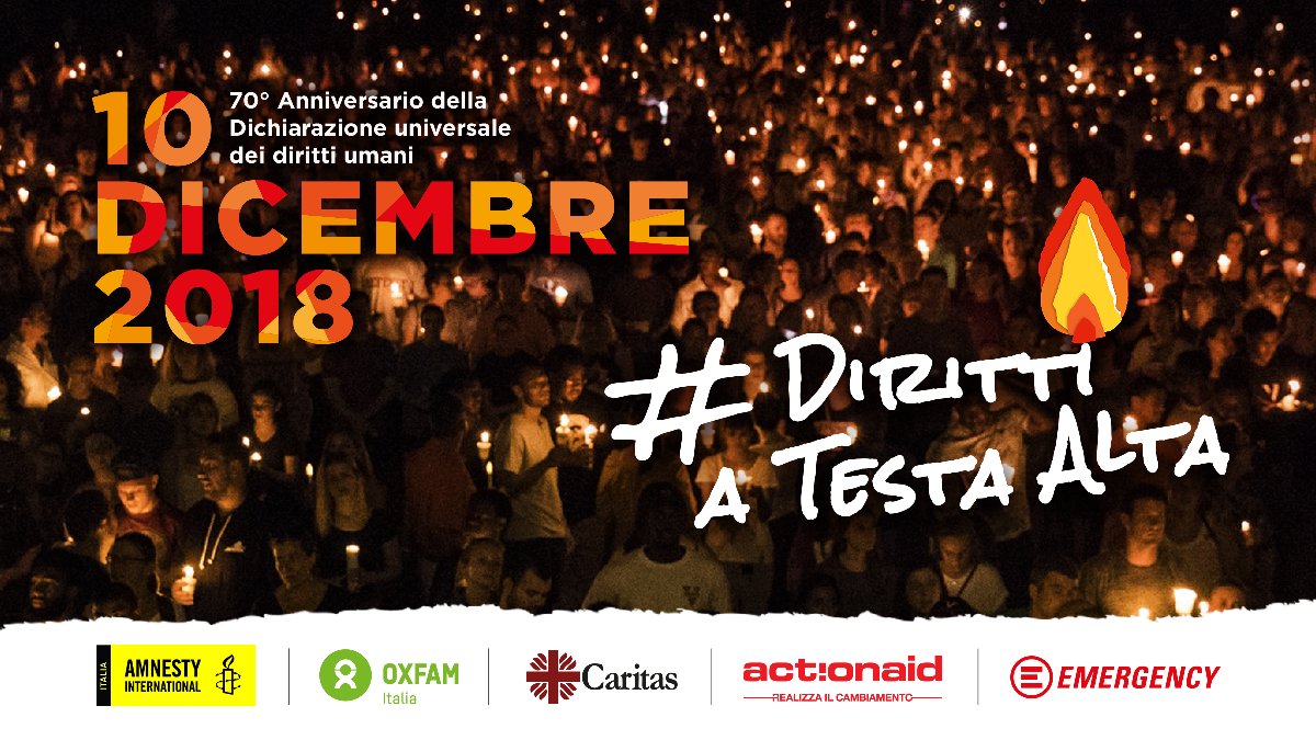 emergency_ong's tweet photo. Il #10dicembre scendI in piazza con noi per accendere una 🕯️ contro le violazioni dei diritti umani diffuse ogni giorno anche nel nostro Paese e per dire al mondo che stiamo dalla parte dei diritti e delle persone. Aderisci a #dirittiatestaalta! https://t.co/0bKXAtiCOg https://t.co/VZxlftzzKy