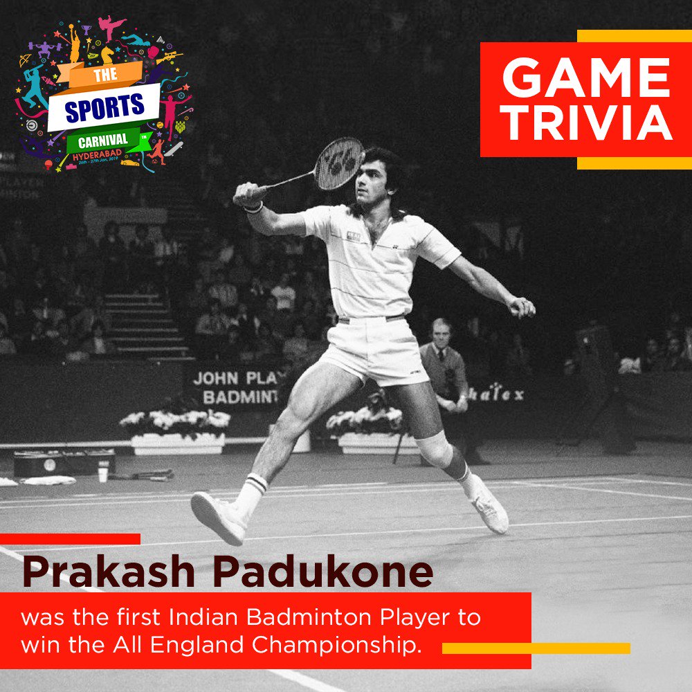 SportsCarnival's tweet photo. The father of Bollywood starlet Deepika Padukone is a world-star badminton player! Just goes to show, talent in a family takes many different forms. #TheSportsCarnival #badminton #PrakashPadukone #SportsCarnival #Hyderabad #LetsCelebrateSports https://t.co/h1zwBeqQK3