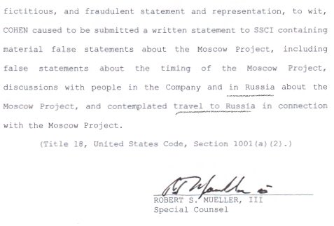 AriMelber's tweet photo. Mueller *personally signed* Cohen’s new plea to lying about Moscow Project and outreach to the Kremlin on behalf of Trump. https://t.co/PzBXgRP1cM