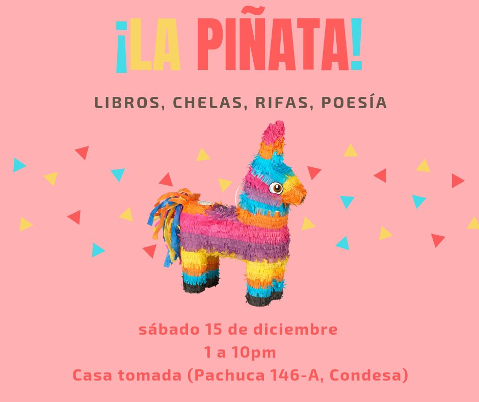 Éstos son algunos de los increíbles proyectos que participarán en la piñata. 

📌 ¿Ya apartaste la fecha en tu calendario? ¡Sábado 15 de diciembre en <a href="/CasaTomadaMX/">Casa Tomada ❌</a>!