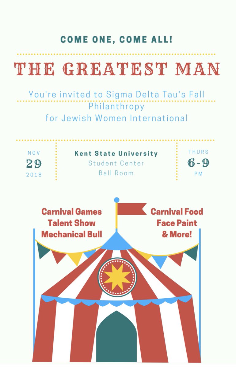 TODAY IS THE DAY WE’VE ALL BEEN WAITING FOR! Come one, come all to our amazing philanthropy event tonight—The GrΣΔΤest Man🎡❤️ There will be all sorts of fun games and a talent show in support of JWI! Tickets tabling for presale At $5 and at the door $6–See you at 6PM☺️