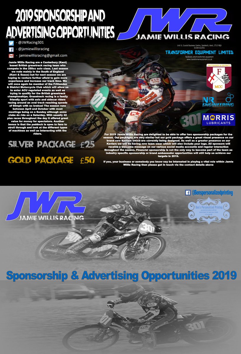 JWRacing301's tweet photo. Sponsorship &amp; Advertising Opportunities 2019 🏁

#JWR301 https://t.co/zg6QzLw4bH