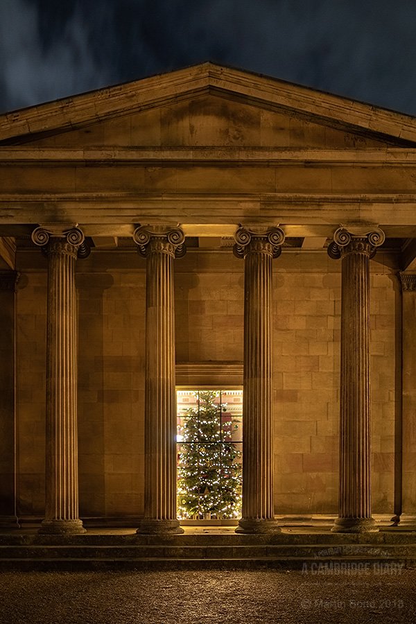 So, there's this thing called 'Bidgemas' when Christmas is celebrated early at Cambridge University colleges. Last night was Downing's Christmas Formal where it was all going on behind this tree.
A portrait picture of Cambridge every day since 2010. (No 3157) <a href="/downingcollege/">Downing College</a>