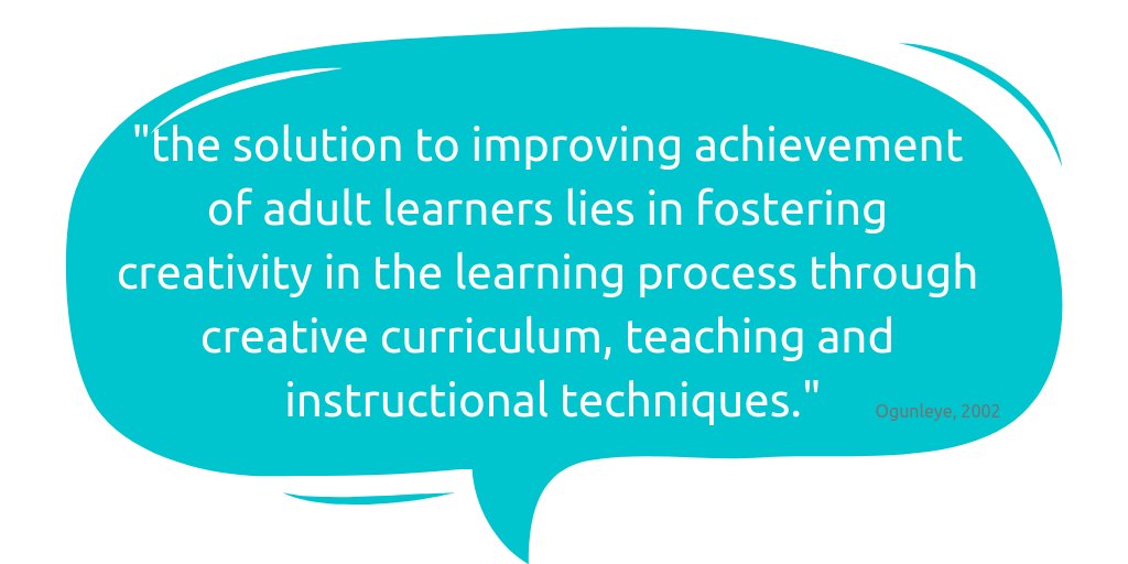Tomorrow at 9:15am we'll be talking about #creativeteaching, teaching #creativity and innovation in #adulted programs. #CESBA2018 #coned