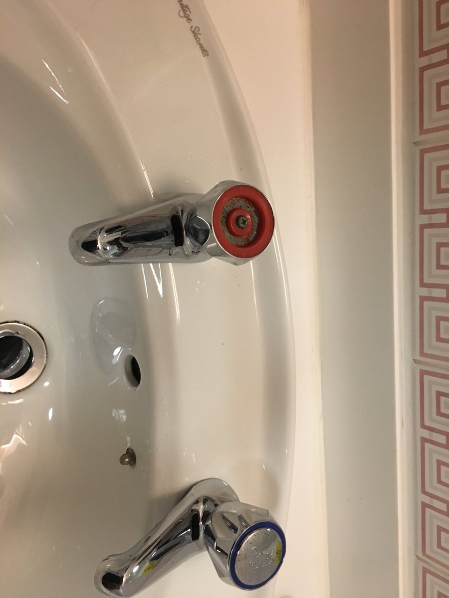 My bathroom taps at #PremierInn Truro. More photos to follow. The hotel’s receptionist said our room was disgusting. She was not wrong. AVOID. x