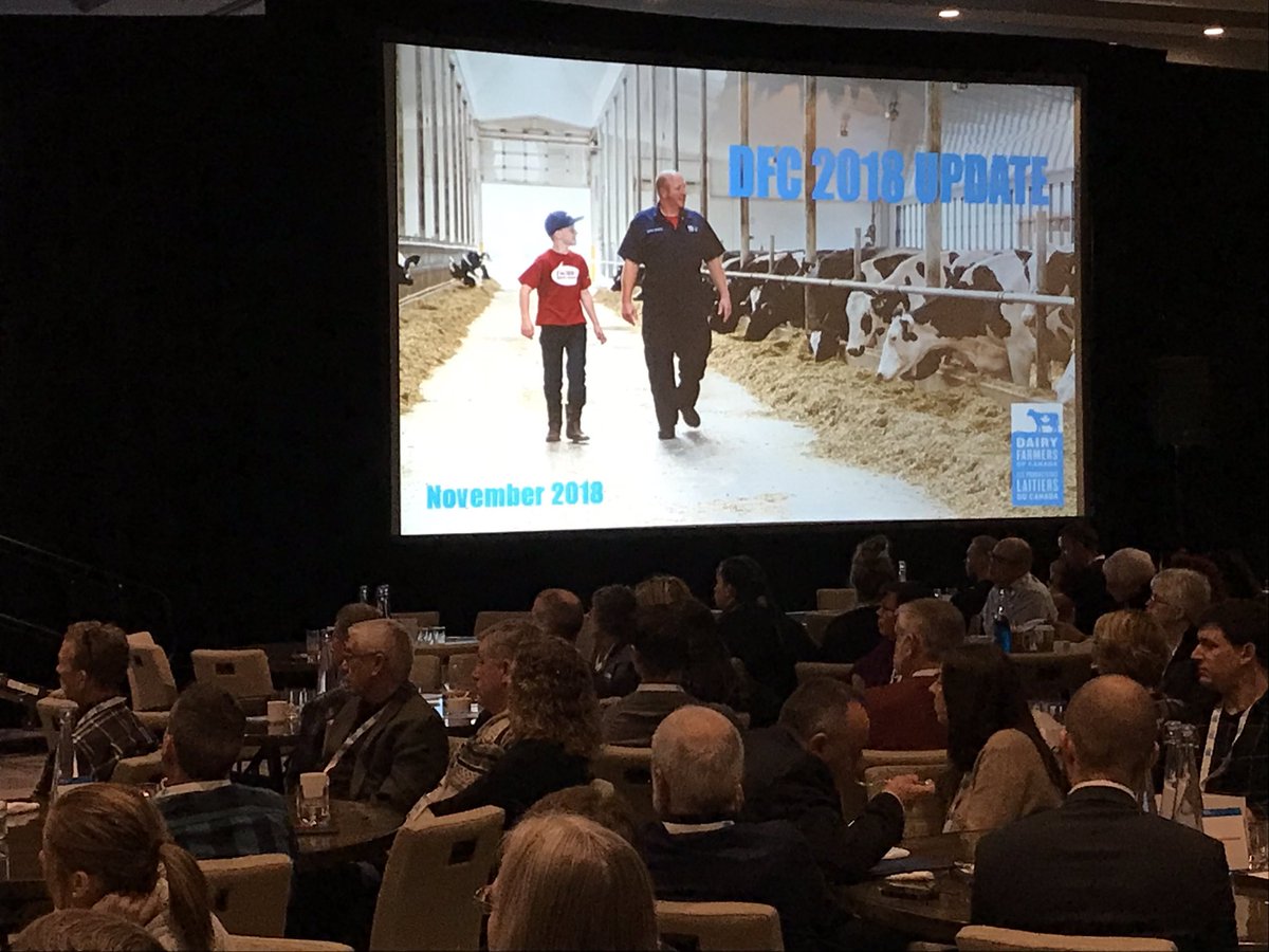 Good morning from the BC Dairy Industry Conference! We started the day with a message from DFC President, Pierre Lampron #dairyconference