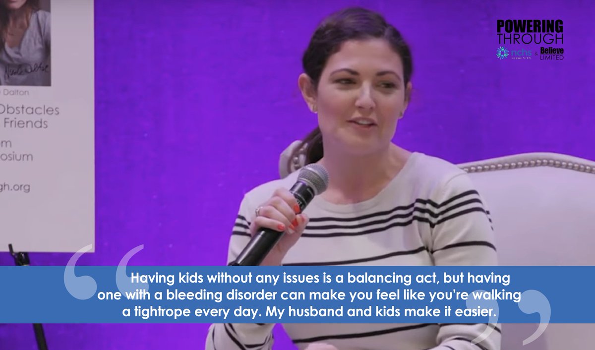 NCHSwecare's tweet photo. At Powering Through, Charity spoke about the support team that keeps her going during life's constant challenges. Watch video from Powering Through at @CoalitionHemoB at https://t.co/mh7NNiIYyi #hemostrong #hemophilia #vWD #vonwillebranddisease #NCHS #wecareforlife https://t.co/HUi3s0MRsW