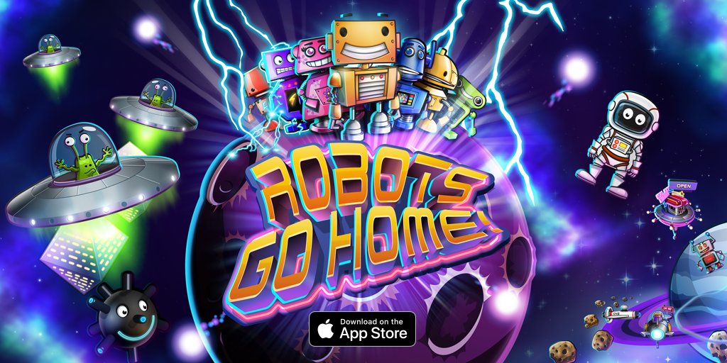 RobotsGoHome's tweet image. Help the robots home! Robots Go Home! is out on the App Store itunes.apple.com/app/robots-go-… download for free #robotsgohome