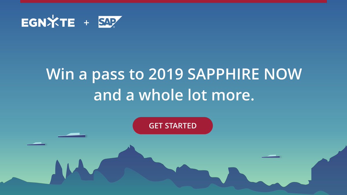 Egnyte's tweet photo. We’re teaming up with @SAP to help you migrate your content to the cloud. Take the first step and #StartAMission in the Discovery Center to win a pass to 2019 #SAPPHIRENOW. https://t.co/c0pBOIbxRo
#SAPTechEd #SAPCP #DigitalTransformation #SaaS @sapcp @sap_cx @SAPPartnerEdge https://t.co/FEUxqB5L9D