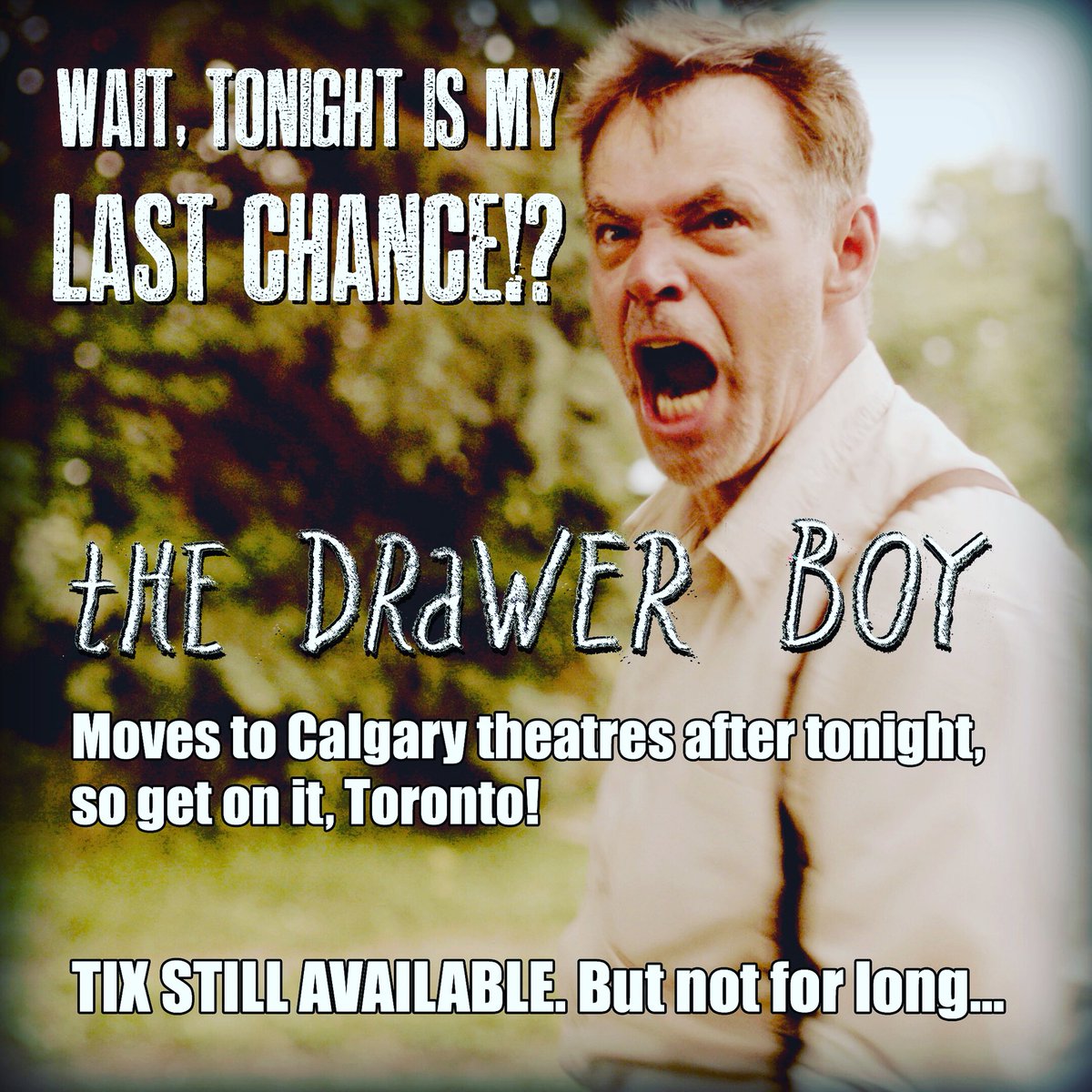 HighballTV's tweet photo. FINAL TORONTO SHOW TONIGHT! Get your @DrawerBoyFilm tix now before it’s too late: https://t.co/hDpgKvGSui
#IndieFilm #Theatre #Cinema #Closing #BigScreen #CanadianFilm #DrawerBoyTO https://t.co/BQb6jNFuv1