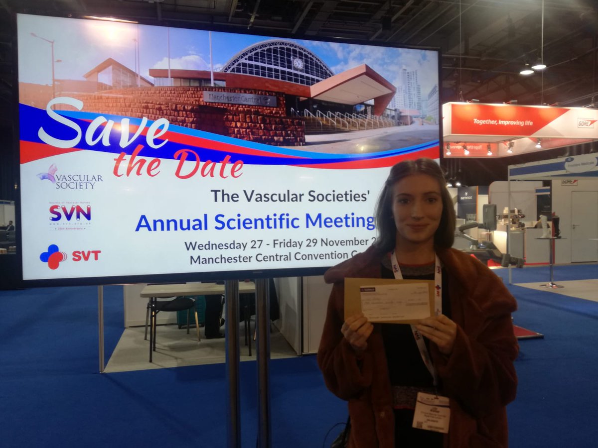 VascularSci's tweet photo. Very proud to see my @RoyalFreeNHS colleague @LilyBishop5 pick up a prize after presenting her excellent research on role of duplex in thoracic outlet syndrome #VSASM18 https://t.co/8eYMOy23LN