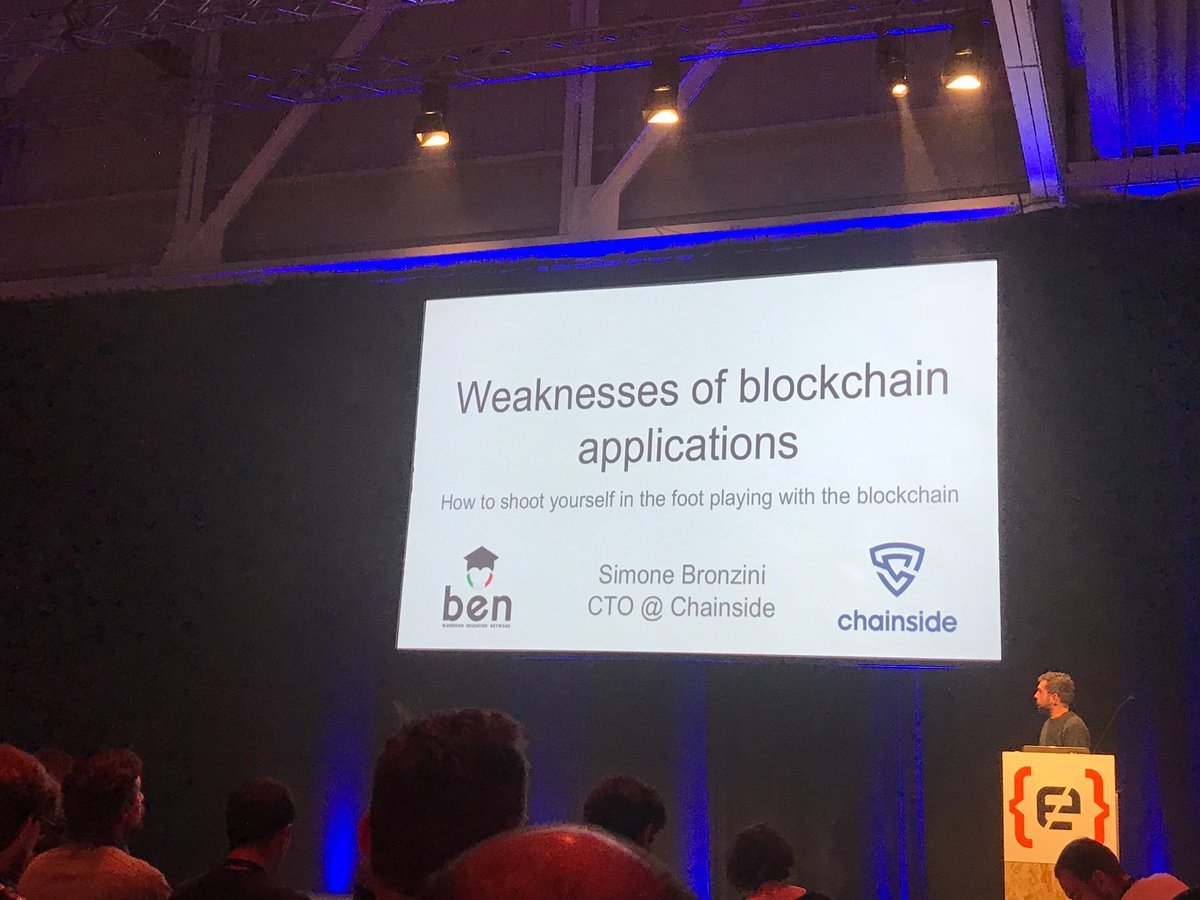 Our CTO <a href="/simonebronzini/">SimoneBronzini</a> talking about blockchain applications security at <a href="/CodemotionIT/">Codemotion</a>