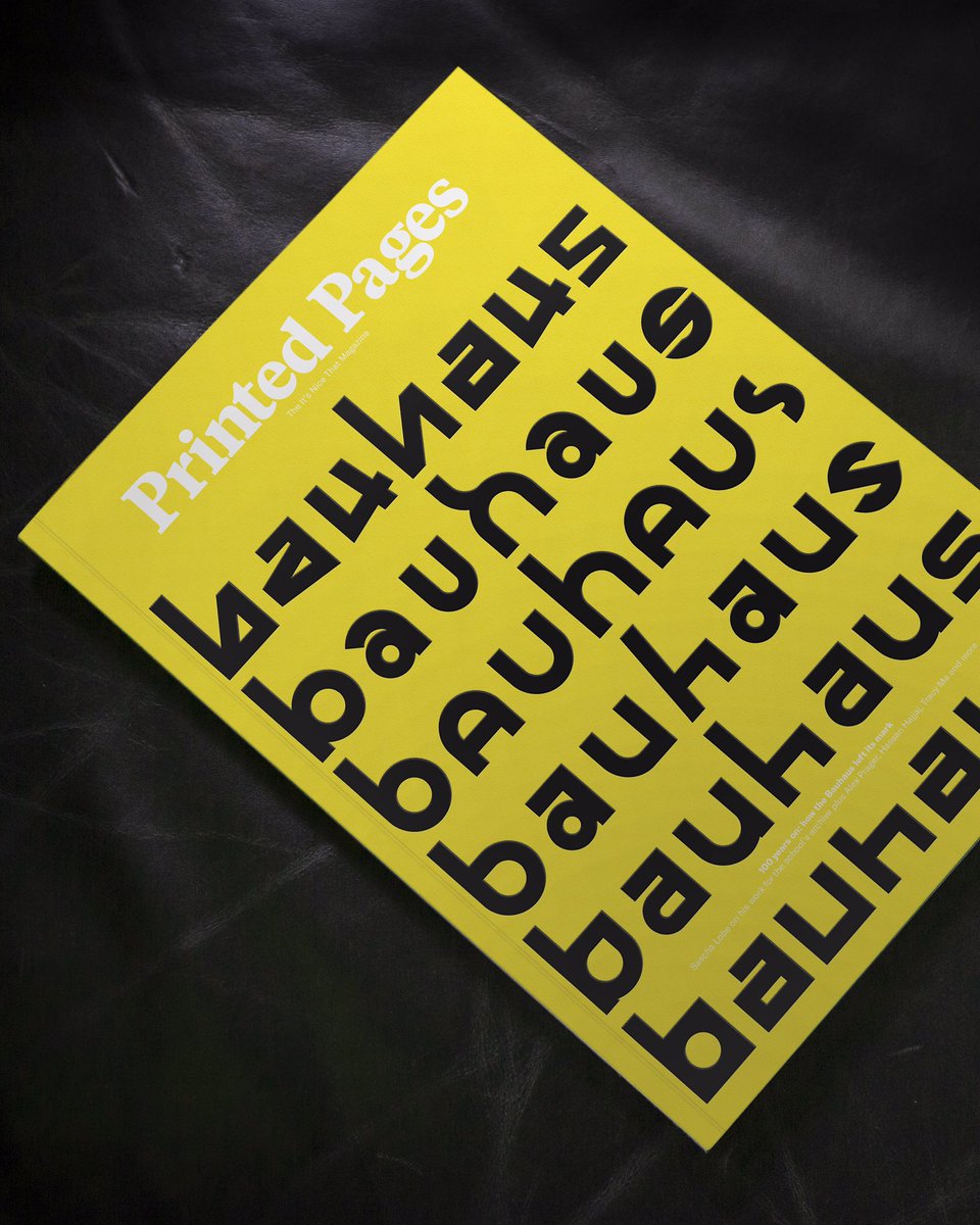 pentagram's tweet photo. Celebrating 100 years of Bauhaus, @itsnicethat Printed Pages AW18 delves deep into its long-lasting legacy with Pentagram partner @SaschaLobe, who has designed the cover and a limited edition poster for the issue. https://t.co/ZUSA0L2KQw