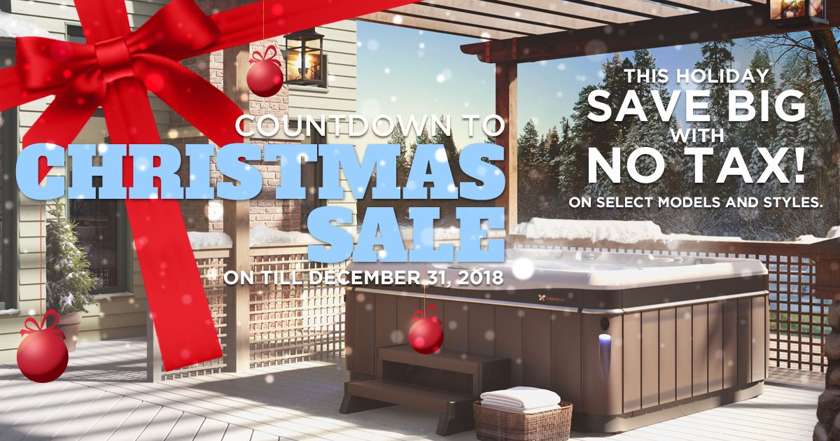 Our Countdown to Christmas Sale is now on. Come by our showroom to see the great savings on hot tubs and meet with one of our pool specialists to talk about your new backyard oasis! #winnipeg