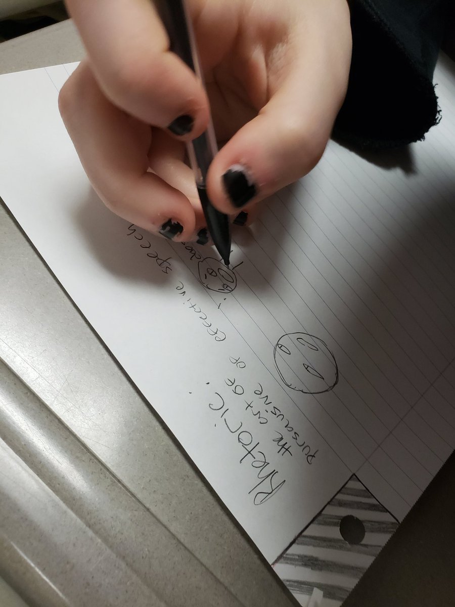 MrsKremTHS's tweet image. Taking notes on rhetoric yesterday, and students had choice in their note-taking style. It was awesome to see the decisions they made and talk about why. #fcpsela