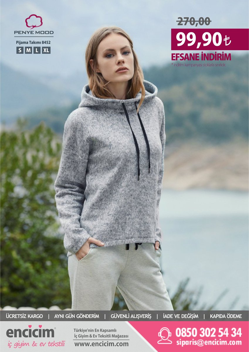 EFSANE İNDİRİM!
PENYE MOOD Bayan Pijama Takımı - 8452
270 tl yerine 99,90 tl 
* kampanya stoklarla sınırlıdır.

buff.ly/2AxoWY2

#ucretsizkargo
#aynigungonderim
#guvenlialisveris
#iadevedegisim
#kapidaodeme
#bayanpijama
#encicim
#penyemood