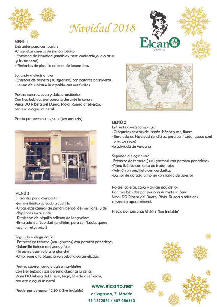 Llega la Navidad, la época más mágica del año y en la que más salimos a comer y cenar 🎄🍽 Y ya que lo hacemos, lo hacemos bien como con el menú de Navidad de #Elcano en Lagasca 👉🏻 ¡Mira lo que tenemos preparado!