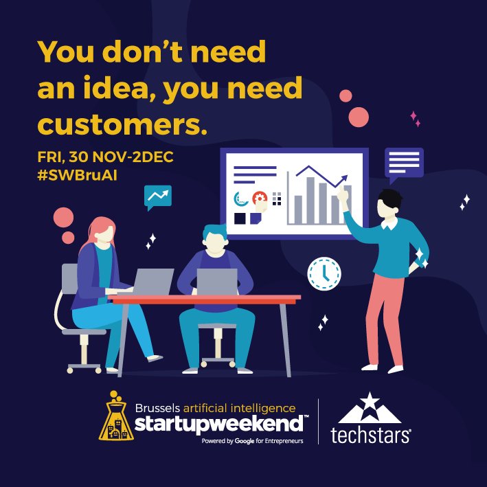 swbru's tweet photo. Identify market need. If you have no customers, no matter how great your idea might be. 🚀 @StartupWeekend #Brussels #AI 🤖
#SWBruAI @Tracy_Keogh @LoicPecher @VeaWaroux @xaviercorman @Segozone @yozzman @tgeekwhisperer https://t.co/TWwDYBWo2J https://t.co/SuyS3QCN4D