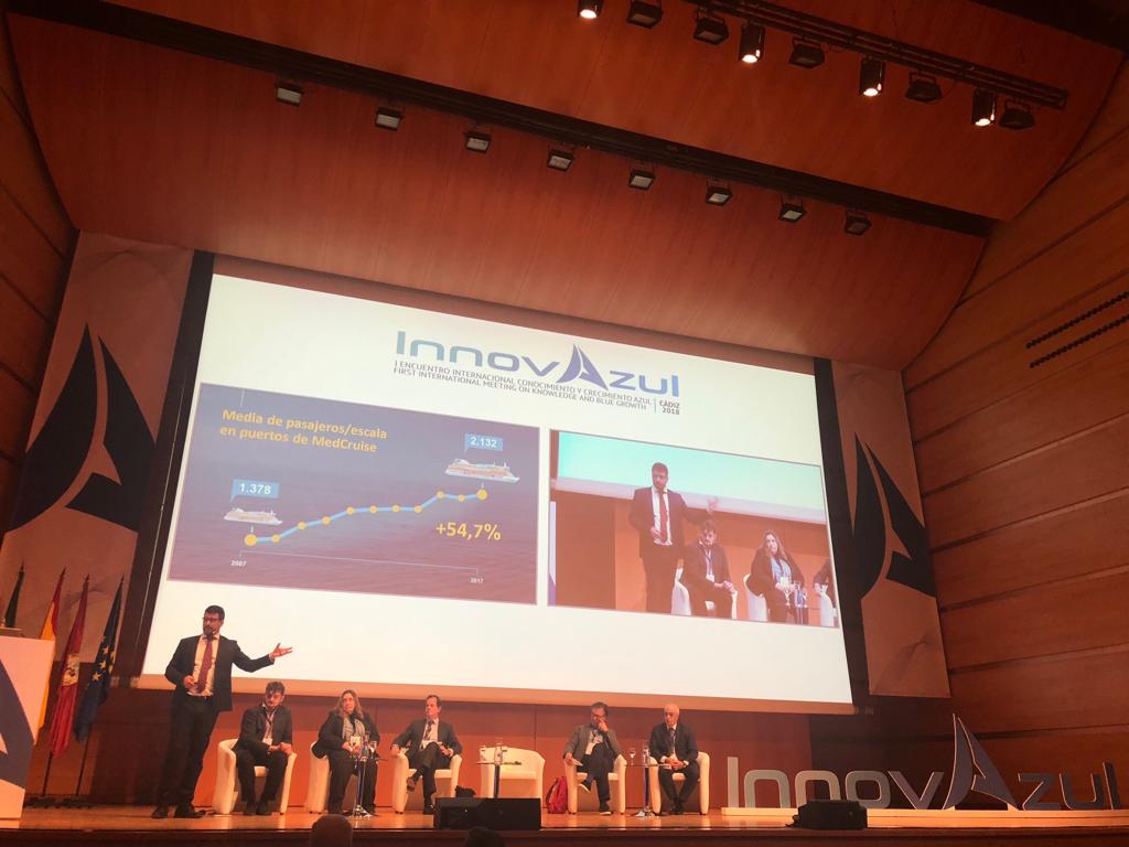 MedCruisePorts's tweet photo. #MedCruise President Airam Díaz is presenting today what our members are doing for a sustainable cruise business in the inaugural panel "Blue Growth and #Sustainability" at the I International Meeting of @Innovazul #PortsTogether #innovazul2018 https://t.co/WGCNfsDdJE